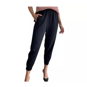 Babaton Pants Black Dexter Pull On Crop Trousers Joggers Size Small Aritzia